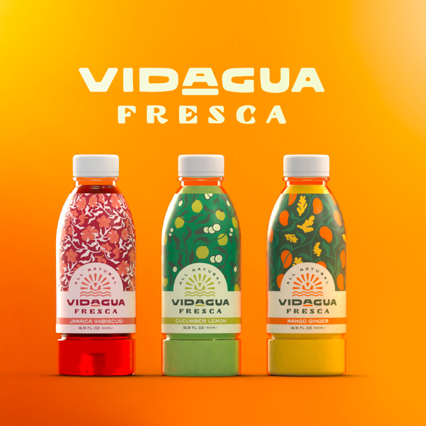 All 3 Vidagua flavors next to each other